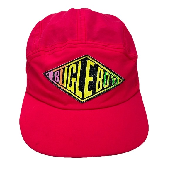 Bugle Boy Other - Vintage Bugle Boy Hat Cap 5 Panel Neon Pink Nylon 90s Y2K Spell Out Adult‎ Mens